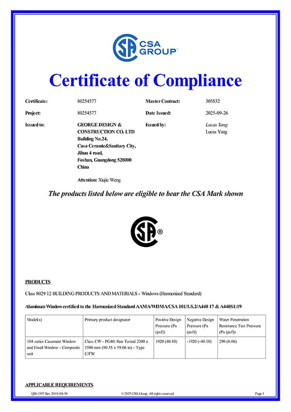 CSA Certificate